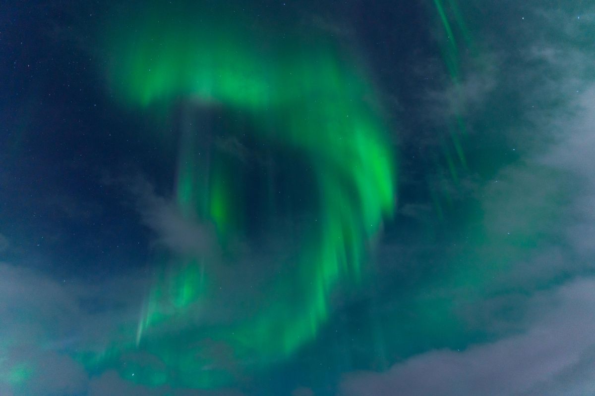 Northern Lights dancing across the night sky